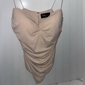 Aritzia|Ten By Babaton Beige Spaghetti Strap bodysuit